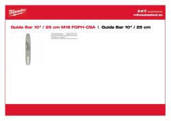 MILWAUKEE Vodící lišta 25 cm,  ⅜″ x 1,1 mm 4932480170 A4 PDF
