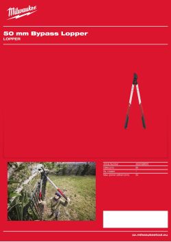 MILWAUKEE Dvoubřité pákové nůžky 50 mm 4932498625 A4 PDF