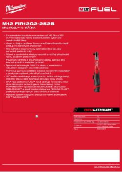 MILWAUKEE M12 FUEL™ ½″ ráčna 4933498940 A4 PDF