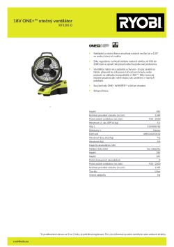RYOBI RF18X 18V ONE+™ otočný ventilátor 5133006782 A4 PDF