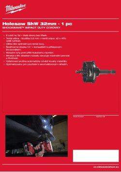 MILWAUKEE Shockwave Holesaws 4932501136 A4 PDF