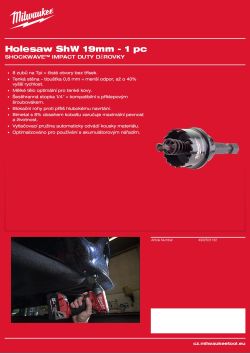 MILWAUKEE Shockwave Holesaws 4932501132 A4 PDF