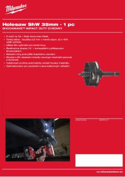 MILWAUKEE Shockwave Holesaws 4932501137 A4 PDF