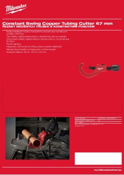 MILWAUKEE Řezák měděných trubek s konstantním posuvem 67 mm 4932500079 A4 PDF