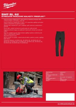 MILWAUKEE Strečové pracovní kalhoty FREEFLEX™ černé 62 4932502071 A4 PDF
