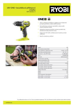 RYOBI RPD18CBL 18V ONE+ bezuhlíková příklepová vrtačka 5133007106 A4 PDF
