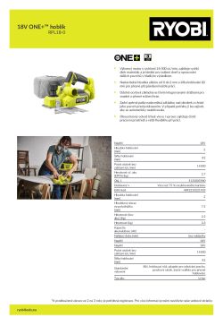 RYOBI RPL18 18V ONE+™ hoblík 5133005980 A4 PDF