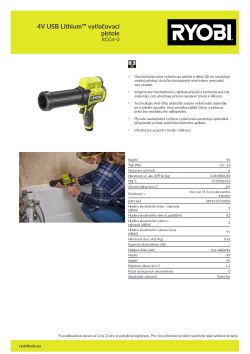 RYOBI RCG4 4V USB Lithium™ vytlačovací pistole 5133006531 A4 PDF