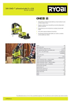 RYOBI RJS18 18V ONE+™ přímočará pila (1 x 2,0) 5133006921 A4 PDF