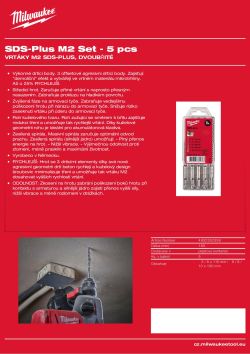 MILWAUKEE Sada vrtáků SDS-Plus M2™ 5 ks 4932352338 A4 PDF