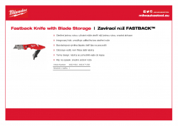 MILWAUKEE Fastback flip utility knife FASTBACK™ Zavírací nůž se zásobníkem pro čepele 4932471358 A4 PDF