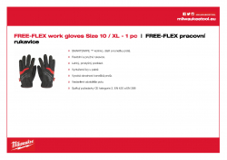 MILWAUKEE FREE-FLEX work gloves Velikost 10/XL 48229713 A4 PDF