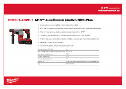 MILWAUKEE HD18 H M18™ 4-režimové kladivo SDS-Plus 4933443468 A4 PDF