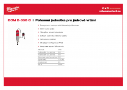 MILWAUKEE DCM 2-350 C Motor pro jádrové vrtání 40044 A4 PDF