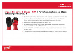 MILWAUKEE Impact Cut Level 3 Gloves Povrstvené rukavice s třídou ochrany proti nárazu 3 - 8/M - 1 ks 4932478127 A4 PDF