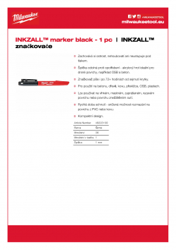 MILWAUKEE Inkzall Markers INKZALL™ značkovač 48223100 A4 PDF