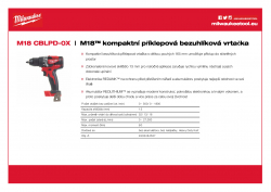 MILWAUKEE M18 CBLPD M18™ kompaktní příklepová bezuhlíková vrtačka 4933464557 A4 PDF