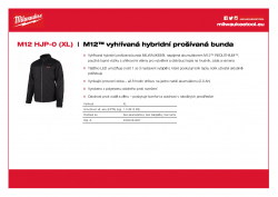 MILWAUKEE M12 HJP M12™ vyhřívaná hybridní prošívaná bunda 4933464367 A4 PDF