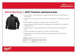 MILWAUKEE M12 HJ BL4 M12™ Premium vyhřívaná bunda 4933464324 A4 PDF