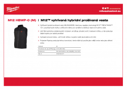 MILWAUKEE M12 HBWP M12™ vyhřívaná hybridní prošívaná vesta 4933464371 A4 PDF