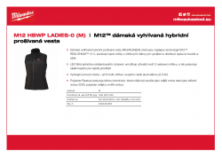 MILWAUKEE M12 HBWP LADIES M12™ dámská vyhřívaná hybridní prošívaná vesta 4933464804 A4 PDF