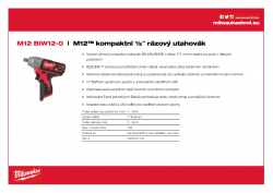 MILWAUKEE M12 BIW12 M12™ kompaktní 1/2˝ rázový utahovák 4933447134 A4 PDF