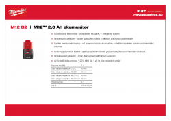 MILWAUKEE M12 B2 M12™ 2,0 Ah akumulátor 4932430064 A4 PDF