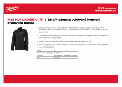 MILWAUKEE M12 HJP LADIES M12™ dámská vyhřívaná hybridní prošívaná bunda 4933464341 A4 PDF