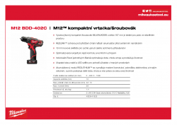 MILWAUKEE M12 BDD M12™ kompaktní vrtačka/šroubovák 4933441925 A4 PDF
