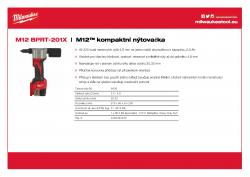 MILWAUKEE M12 BPRT M12™ kompaktní nýtovačka 4933464405 A4 PDF