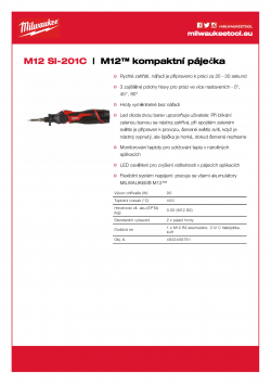MILWAUKEE M12 SI M12™ kompaktní páječka 4933459761 A4 PDF