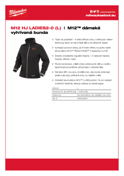 MILWAUKEE M12 HJ LADIES2 M12™ dámská vyhřívaná bunda 4933464841 A4 PDF