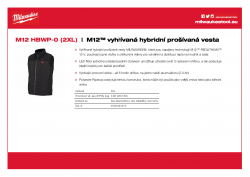 MILWAUKEE M12 HBWP M12™ vyhřívaná hybridní prošívaná vesta 4933464374 A4 PDF