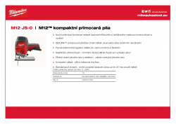MILWAUKEE M12 JS M12™ kompaktní přímočará pila 4933431305 A4 PDF