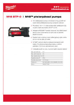 MILWAUKEE M18 BTP M18™ přečerpávací pumpa 4933471494 A4 PDF