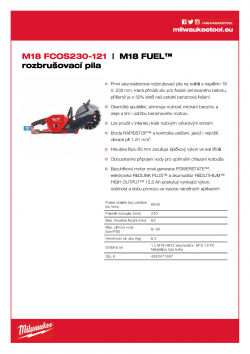 MILWAUKEE M18 FCOS230 M18 FUEL™ rozbrušovací pila 4933471697 A4 PDF