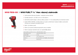 MILWAUKEE M18 FID2 M18 FUEL™ ¼˝ Hex rázový utahovák 4933464087 A4 PDF