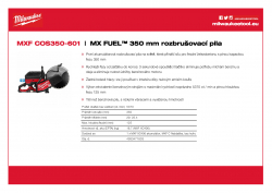 MILWAUKEE MXF COS350 MX FUEL™ 350 mm rozbrušovací pila 4933471833 A4 PDF