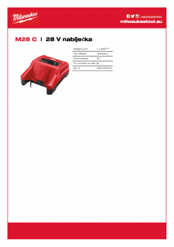 MILWAUKEE M28 C M28™ nabíječka 4932352524 A4 PDF