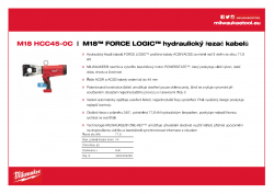 MILWAUKEE M18 HCC45 M18™ FORCE LOGIC™ hydraulický řezač kabelů 4933459265 A4 PDF