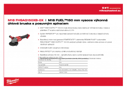 MILWAUKEE M18 FHSAG150XB M18 FUEL™ 150 mm vysoce výkonná úhlová bruska s posuvným přepínačem 4933471084 A4 PDF