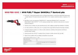 MILWAUKEE M18 FSX M18 FUEL™ Super SAWZALL® šavlová pila 4933464484 A4 PDF