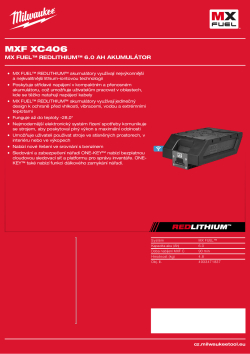 MILWAUKEE MXF XC406 MX FUEL™ REDLITHIUM™ 6.0 Ah  akumulátor 4933471837 A4 PDF