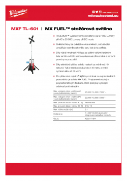 MILWAUKEE MXF TL MX FUEL™ stožárová svítilna 4933471844 A4 PDF