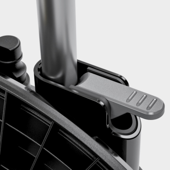 Quick-release lever for securing the telescopic handle