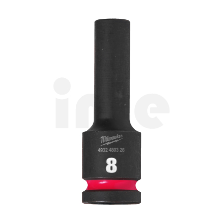 MILWAUKEE Průmyslové hlavice Shockwave 1/2" HEX 8mm prodloužené 4932480326
