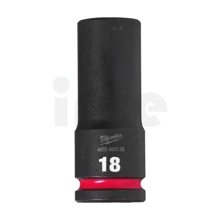 MILWAUKEE Průmyslová hlavice Shockwave 1/2" HEX 18mm prodloužená 4932480336