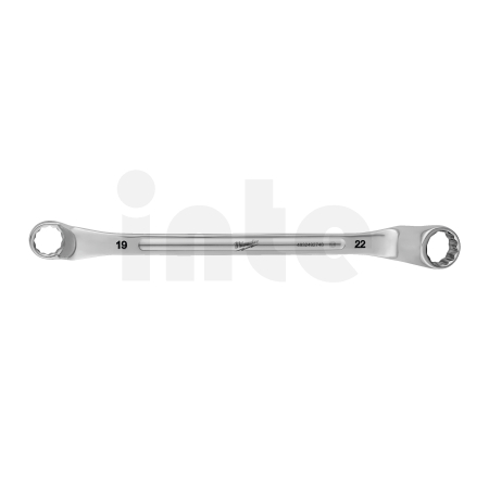MILWAUKEE Vyhnutý oboustranný očkový klíč 19x22mm 4932492748
