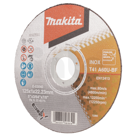 Makita - kotouč řezný nerez 125x1.0x22.23mm A60U E-03040