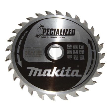 Makita - kotouč pilový dřevo SPECIALIZED 160x2.2x20mm 28Z pro ponorné pily = old B-09260 B-32982
